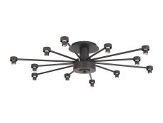 Giuseppe 85cm Satin Black 12 Light G9 Universal Semi Flush Light (FRAME ONLY), For A Vast Range Of Glass Shades