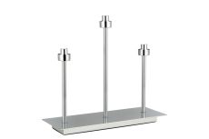 Giuseppe Polished Chrome 3 Light G9 Rectangular Touch Switch Table Lamp Without Shade, For A Vast Range Of Glass Shades