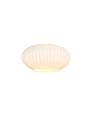 Giuseppe 16x9cm Oval Sphere Ribbed (Q) Opal Glass Shade