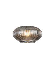Giuseppe 16x9cm Oval Sphere Ribbed (Q) Smoked Glass Shade