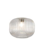 Giuseppe 18x13cm Pumpkin Shaped Ribbed (R) Clear Glass Shade