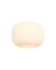 Giuseppe 18x13cm Pumpkin Shaped Ribbed (R) Opal Glass Shade