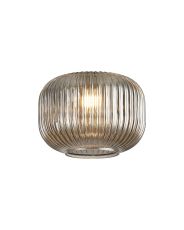 Giuseppe 18x13cm Pumpkin Shaped Ribbed (R) Smoked Glass Shade
