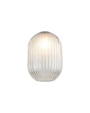 Giuseppe 12x16.5cm Almond Ribbed (T) Clear Glass Shade