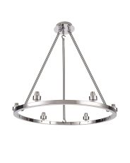 Giuseppe 60cm Polished Chrome 6 Light Round G9 Universal Cartwheel Fixed Pendant (FRAME ONLY), For A Vast Range Of Glass Shades