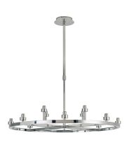 Giuseppe 80cm Polished Chrome 8 + 4 Light Round G9 Universal Cartwheel Telescopic Light (FRAME ONLY), For A Vast Range Of Glass Shades
