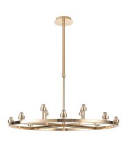Giuseppe 80cm French Gold 8 + 4 Light Round G9 Universal Cartwheel Telescopic Light (FRAME ONLY), For A Vast Range Of Glass Shades
