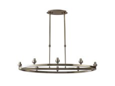 Giuseppe Antique Brass 8 Light Oval G9 Universal Cartwheel Telescopic Light (FRAME ONLY), For A Vast Range Of Glass Shades