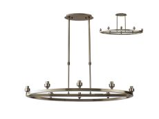 Giuseppe Antique Brass 8 Light Oval G9 Universal Cartwheel Telescopic Light (FRAME ONLY), For A Vast Range Of Glass Shades