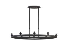 Giuseppe Satin Black 8 Light Oval G9 Universal Cartwheel Telescopic Light (FRAME ONLY), For A Vast Range Of Glass Shades