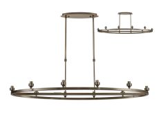 Giuseppe Antique Brass 10 Light Oval G9 Universal Cartwheel Telescopic Light (FRAME ONLY), For A Vast Range Of Glass Shades