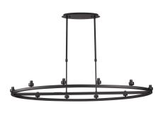 Giuseppe Satin Black 10 Light Oval G9 Universal Cartwheel Telescopic Light (FRAME ONLY), For A Vast Range Of Glass Shades