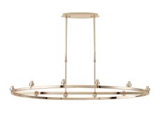 Giuseppe French Gold 10 Light Oval G9 Universal Cartwheel Telescopic Light (FRAME ONLY), For A Vast Range Of Glass Shades