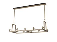 Giuseppe Antique Brass 10 Light Rectangle G9 Universal Linear Telescopic Light (FRAME ONLY), For A Vast Range Of Glass Shades