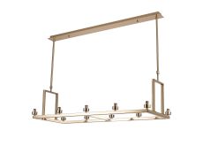 Giuseppe French Gold 10 Light Rectangle G9 Universal Linear Telescopic Light (FRAME ONLY), For A Vast Range Of Glass Shades