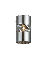 Giuseppe 10x18cm Twisted Cylinder (V) Chrome Glass Shade c/w Polished Chrome 3 Rod Suspension Plate (NOT SUITABLE FOR ALL FRAMES)