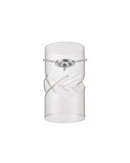 Giuseppe 10x18cm Twisted Cylinder (V) Clear Glass Shade c/w Polished Chrome 3 Rod Suspension Plate (NOT SUITABLE FOR ALL FRAMES)