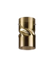 Giuseppe 10x18cm Twisted Cylinder (V) Gold Glass Shade c/w Polished Chrome 3 Rod Suspension Plate (NOT SUITABLE FOR ALL FRAMES)