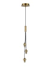 Giuseppe 12cm Antique Brass 3 Light G9 Universal 2m Drop 1 Drop Cluster Pendant (FRAME ONLY), For A Vast Range Of Glass Shades