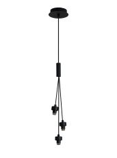 Giuseppe 12cm Satin Black 3 Light G9 Universal 2m Drop 1 Drop Cluster Pendant (FRAME ONLY), For A Vast Range Of Glass Shades