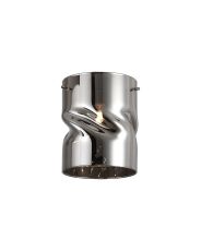 Giuseppe 12x15cm Twisted Cylinder (V) Chrome Glass Shade c/w Polished Chrome 3 Rod Suspension Plate (NOT SUITABLE FOR ALL FRAMES)