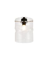 Giuseppe 12x15cm Twisted Cylinder (V) Clear Glass Shade c/w Polished Chrome 3 Rod Suspension Plate (NOT SUITABLE FOR ALL FRAMES)