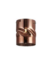 Giuseppe 12x15cm Twisted Cylinder (V) Copper Glass Shade c/w Polished Chrome 3 Rod Suspension Plate (NOT SUITABLE FOR ALL FRAMES)