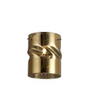Giuseppe 12x15cm Twisted Cylinder (V) Gold Glass Shade c/w Polished Chrome 3 Rod Suspension Plate (NOT SUITABLE FOR ALL FRAMES)