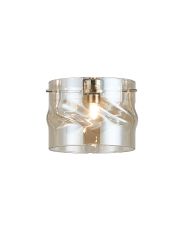 Giuseppe 15x12cm Twisted Cylinder (V) Cognac Glass Shade c/w Polished Chrome 3 Rod Suspension Plate (NOT SUITABLE FOR ALL FRAMES)
