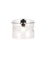 Giuseppe 15x12cm Twisted Cylinder (V) Clear Glass Shade c/w Polished Chrome 3 Rod Suspension Plate (NOT SUITABLE FOR ALL FRAMES)