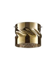 Giuseppe 15x12cm Twisted Cylinder (V) Gold Glass Shade c/w Polished Chrome 3 Rod Suspension Plate (NOT SUITABLE FOR ALL FRAMES)