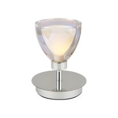 Giuseppe Small Table Lamp Touch Switch With Curved Cone Glass (U), 1 Light G9, Polished Chrome/Iridescent/Opal