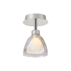 Giuseppe 12cm Flush With Curved Cone Glass (U), 1 Light G9, Polished Chrome/Iridescent/Opal