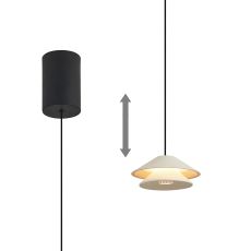 Piccola 13cm Rise & Fall Pendant, 5W LED, 3000K, 550lm, White, 3yrs Warranty