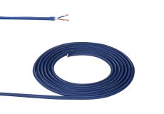 Briciole 1m Dark Blue Braided 2 Core 0.75mm Cable VDE Approved (qty ordered will be supplied as one continuous length)
