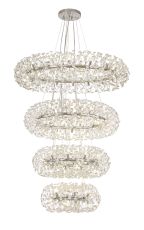 Hiphonic 4 Tier 60cm + 80cm + 100cm + 120cm Pendant, 12 + 20 + 26 + 30 Light G9 Polished Chrome/Crystal, Item Weight: 46kg