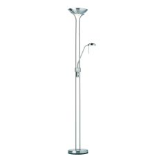 Rome Mother & Child Double Floor Lamp Satin Chrome/Opal Glass Finish (No Bulbs Included) 