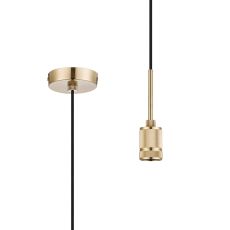 Viva 10cm Knurled Pendant Light (FRAME ONLY) 1.6m, 1 x E27, Brass
