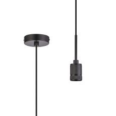 Viva 10cm Knurled Pendant Light (FRAME ONLY) 1.6m, 1 x E27, Black