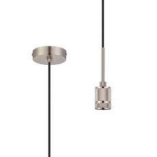 Viva 10cm Knurled Pendant Light (FRAME ONLY) 1.6m, 1 x E27, Satin Nickel
