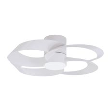 Rose 65cm 24W LED Dimmable Ceiling Light With Built-In 22W DC Reversible Fan, Remote Control 2700-5000K, 2000lm, White