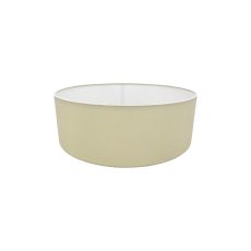 Serena Round Cylinder, 450 x 150mm Faux Silk Fabric Shade, Ivory Pearl/White Laminate