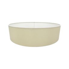 Serena Round Cylinder, 600 x 150mm Faux Silk Fabric Shade, Ivory Pearl/White Laminate