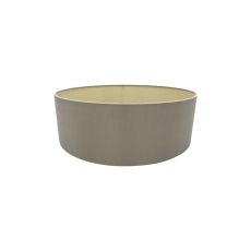 Serena Round Cylinder, 450 x 150mm Dual Faux Silk Fabric Shade, Taupe/Gino Gold
