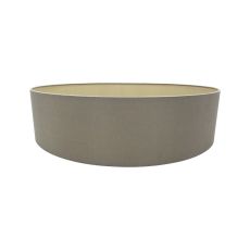 Serena Round Cylinder, 600 x 150mm Dual Faux Silk Fabric Shade, Taupe/Gino Gold