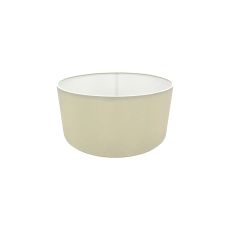 Sigma Round Cylinder, 400 x 180mm Faux Silk Fabric Shade, Ivory Pearl/White Laminate