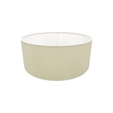 Sigma Round Cylinder, 500 x 200mm Faux Silk Fabric Shade, Ivory Pearl/White Laminate