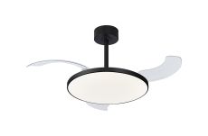 Slim Fan 50cm 50W LED Dimmable Ceiling Light With Built-In 30W DC Fan, 2700-5000K Remote Control, 5500lm, Black, 5yrs Warranty