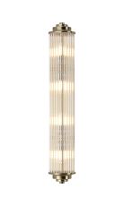 Toscano 4 Light Glass Rod Wall, G9, IP44, Antique Brass/Clear Glass Rods