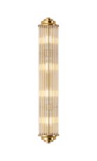 Toscano 4 Light Glass Rod Wall, G9, IP44, Gold/Clear Glass Rods